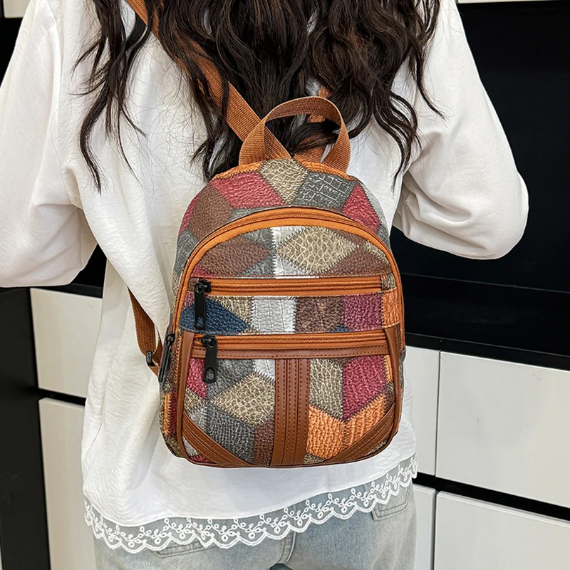 Sac à dos patchwork pour femme - Fashion Backpack Women avis et prix